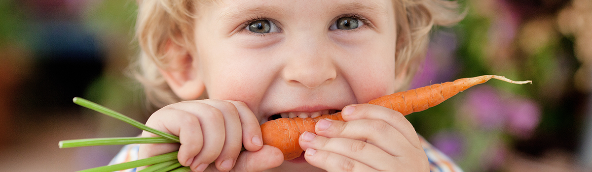 Kid Eating Carrot Top Banner
