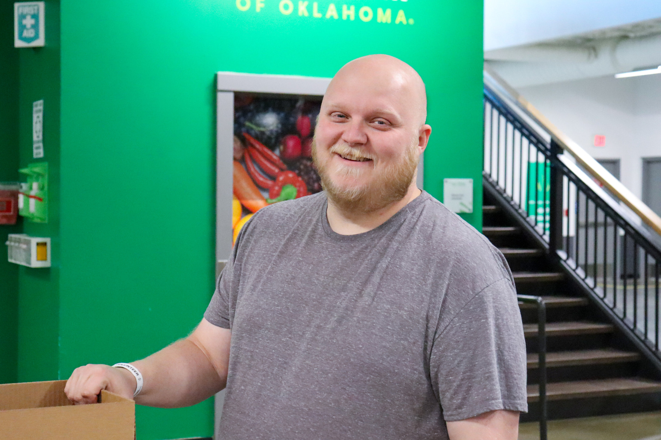 Individual Volunteering Photograph of a volunteer at the Regional Food Bank of Oklahoma's volunteer center.